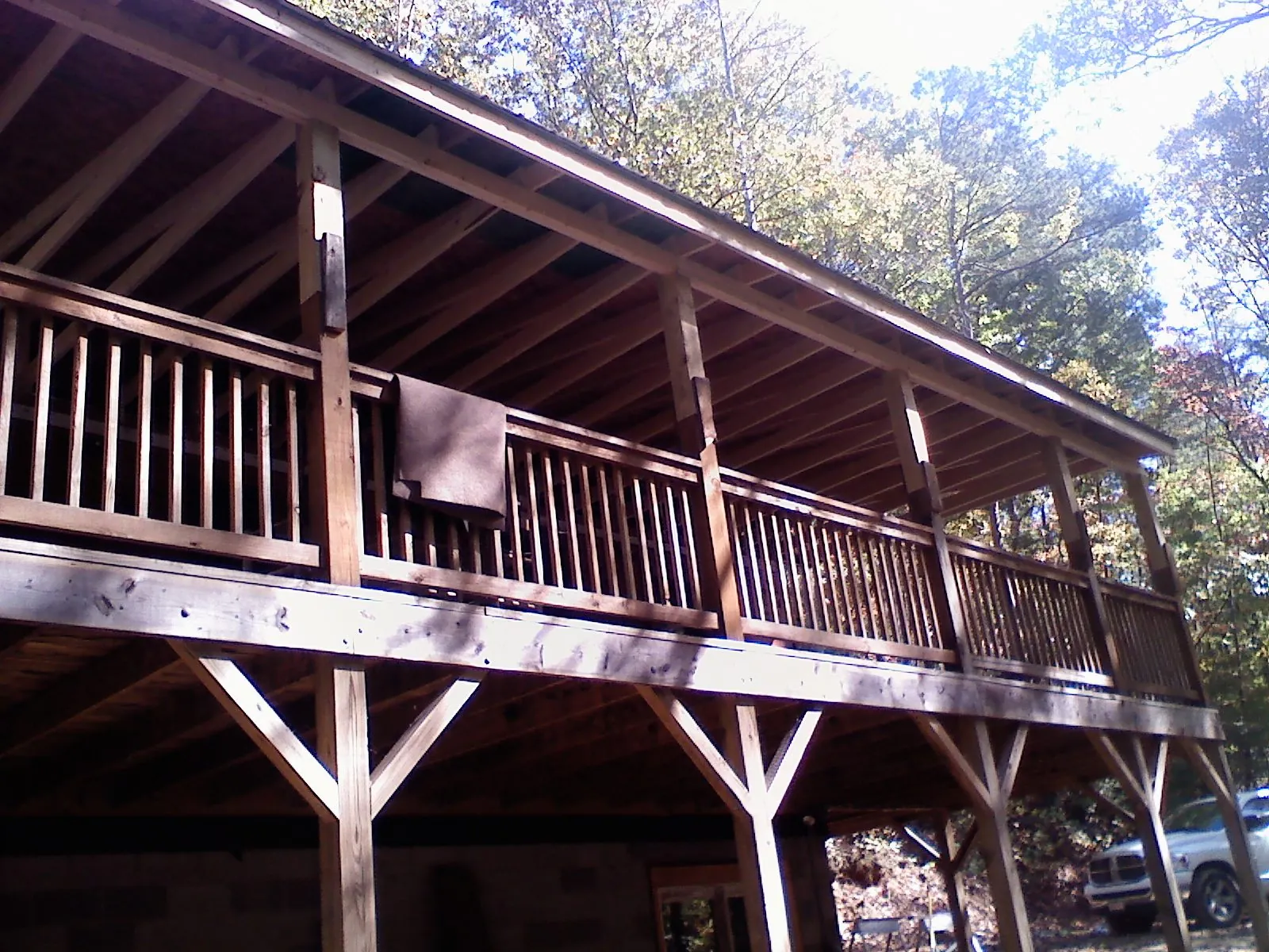Timber framing under a new elevated porch and deck — Roof Leak Repair in Swampscott by Roofing Brothers